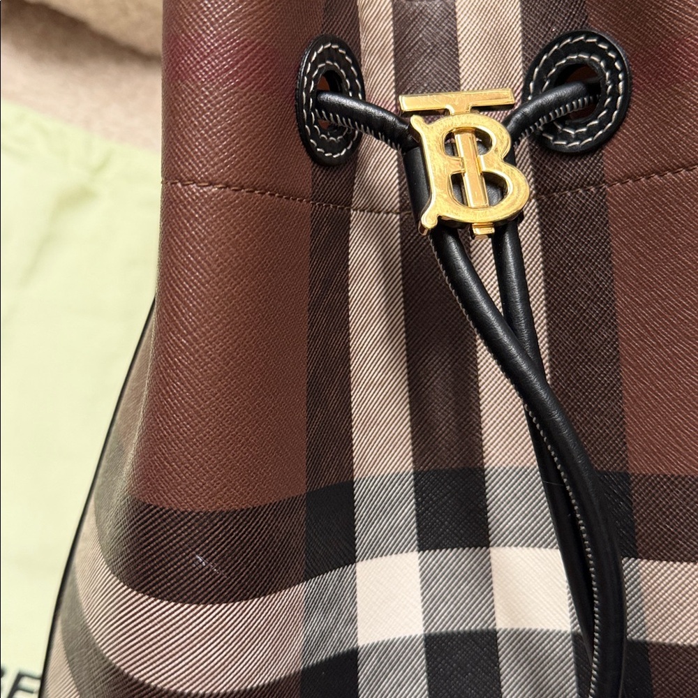 Burberry Dark Birch Small Drawstring Bucket - Picture 3 of 14